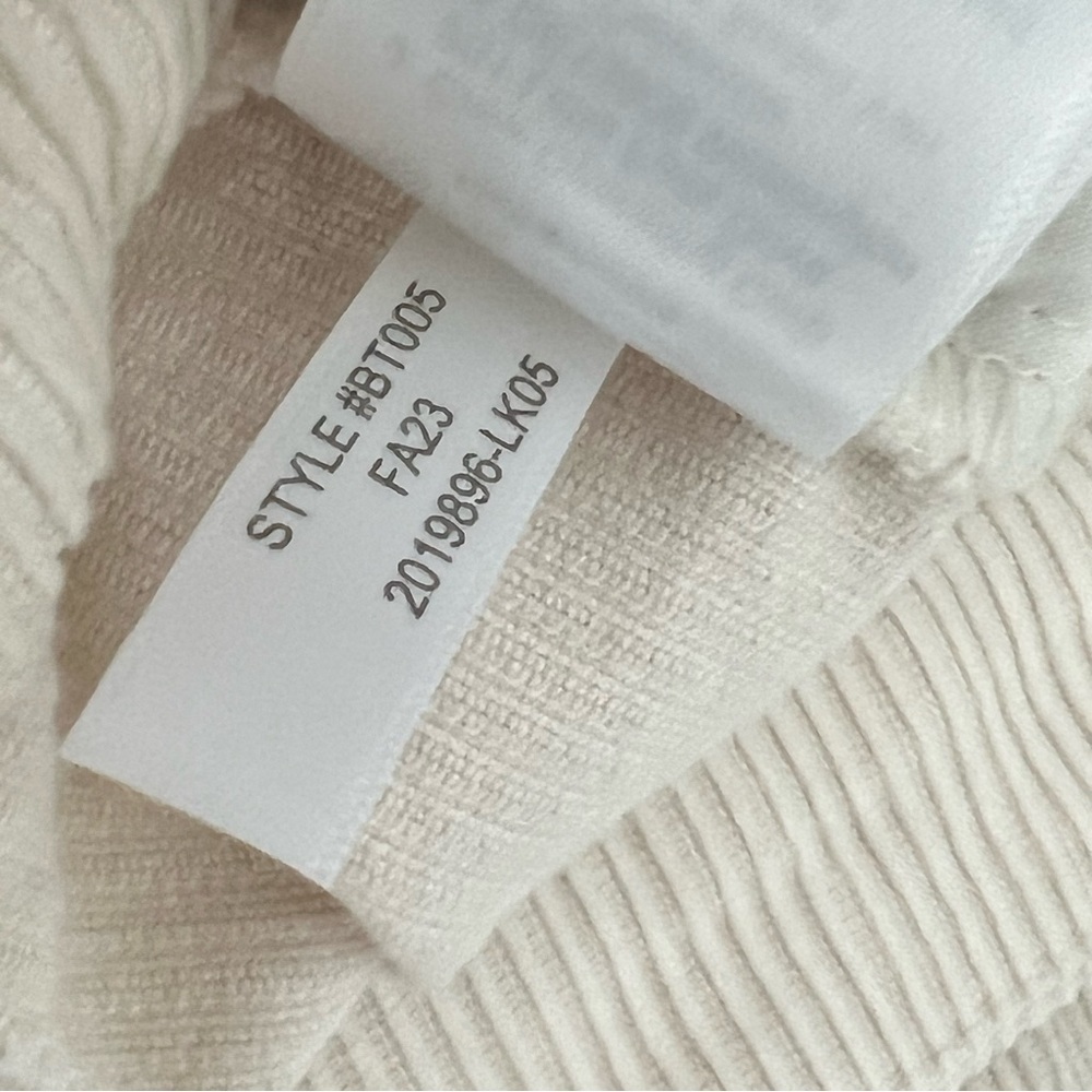 J Crew Factory Wide-leg corduroy trouser Women's Size 10 Tall Ecru Cream Preppy - Picture 13 of 14